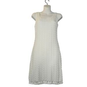 Gilli Dress Womens Small White Mini Dress Lace Overlay Stretch Flowy Cottagecore